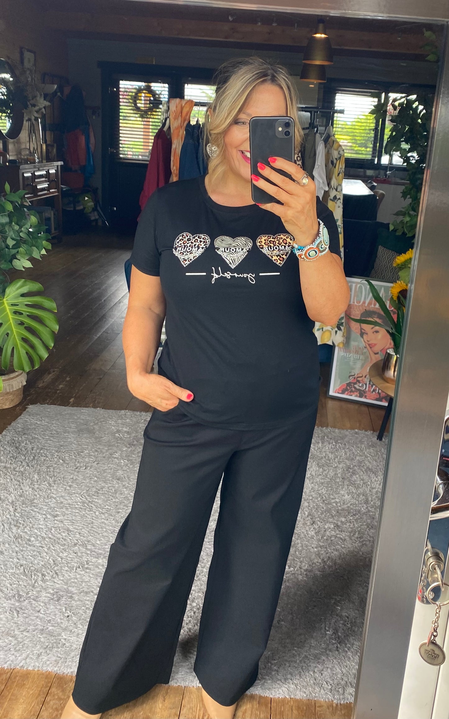 Amour Hearts PrintT-shirt