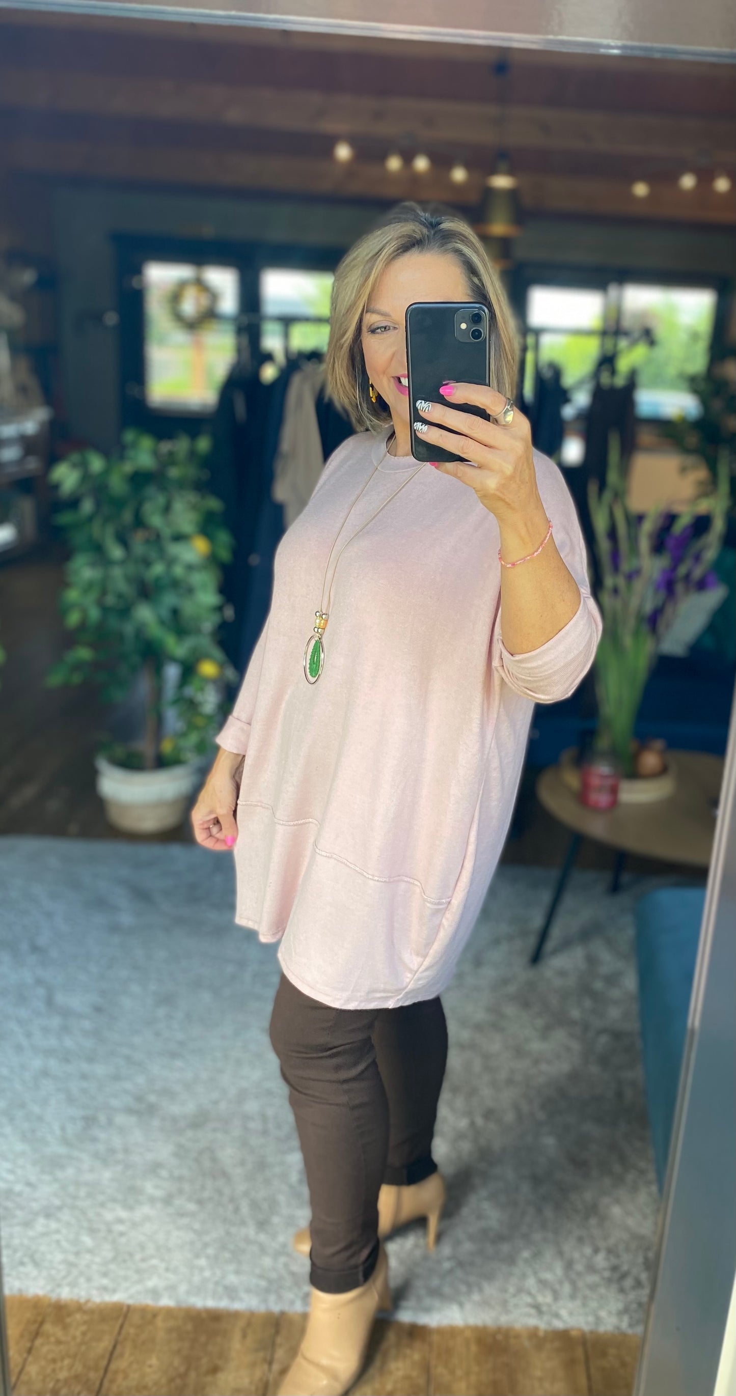 Fine Knit Jumper with Necklace