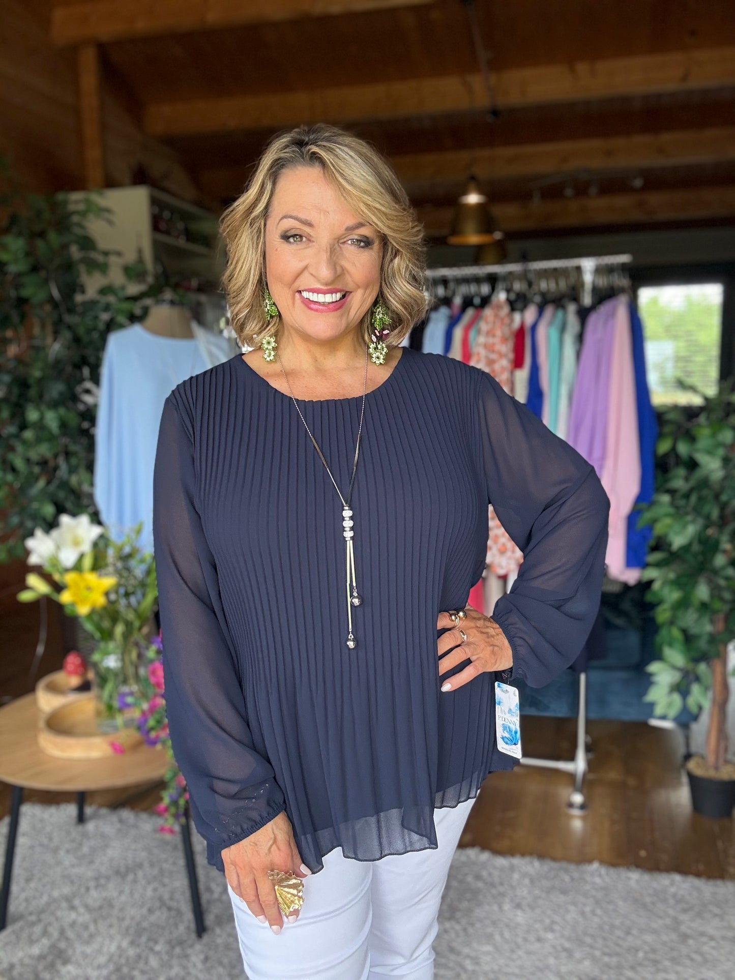 Ellie Pleated Necklace Top