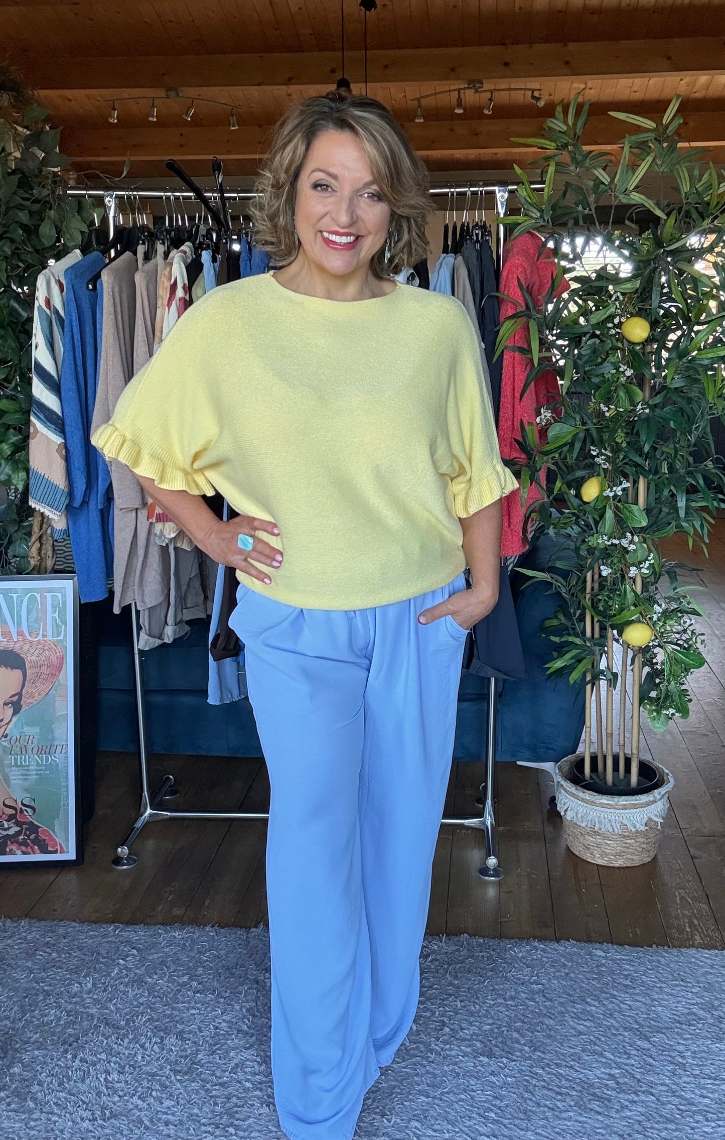 Cloud Blue Wide leg Trouser