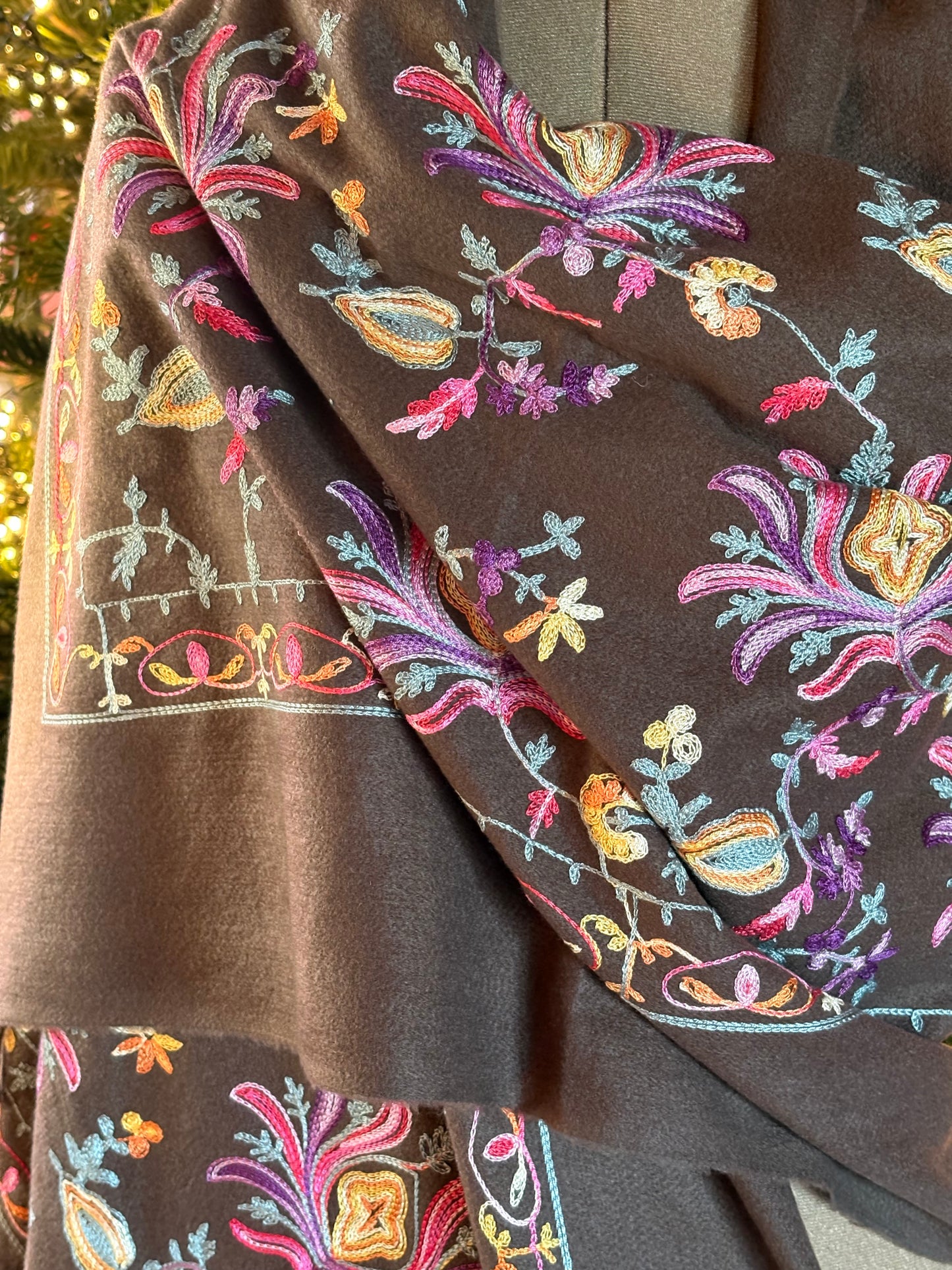 Soft Floral embroidered Wrap/Scarf