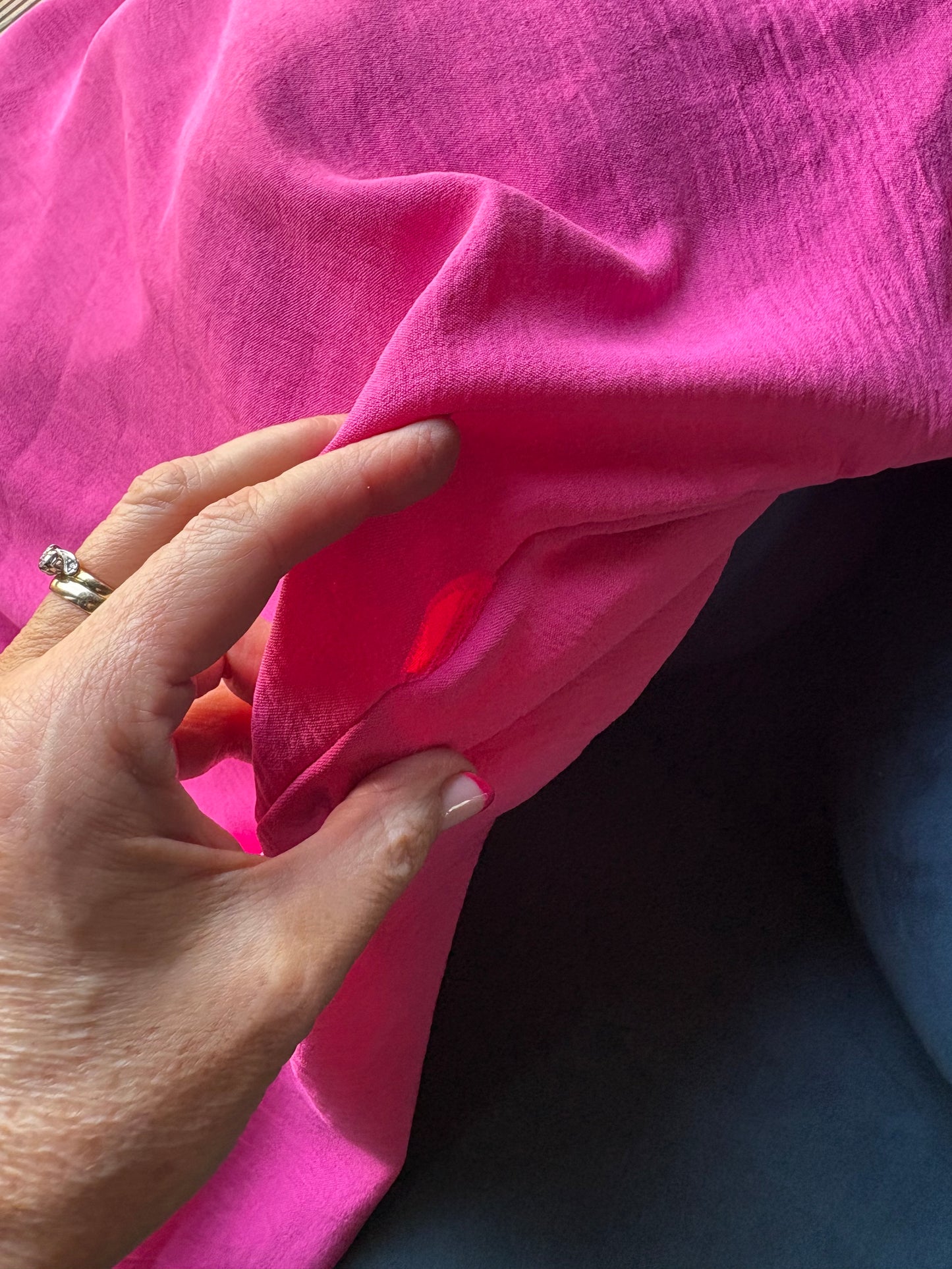 Bright Pink wrap top( slight defect)