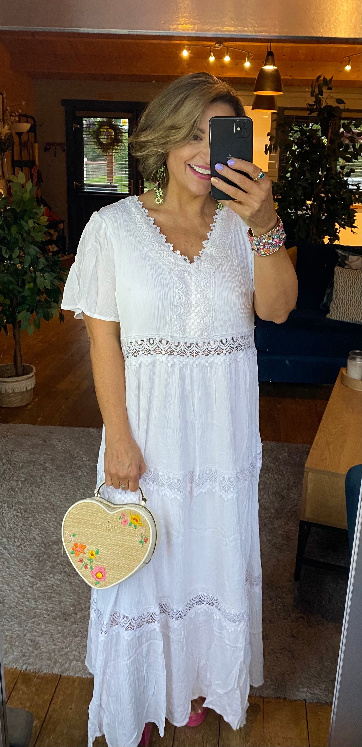 White Tiered Maxi Dress