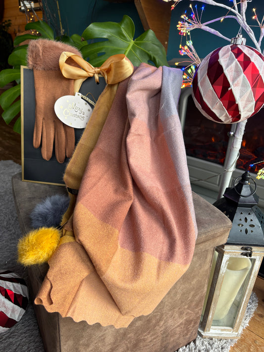 Cosy Pom-Pom Scarf & Glove Set