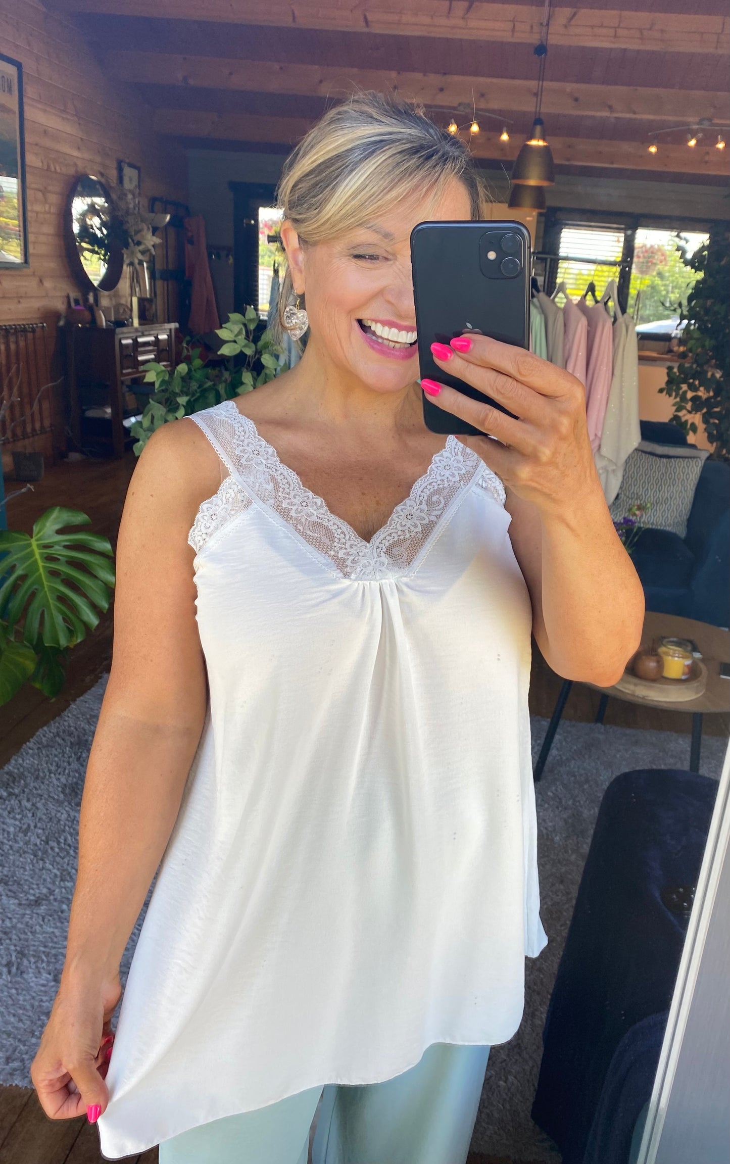 Lace Cami V-Neck Top