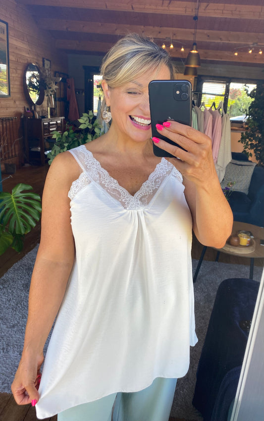 Lace Cami V-Neck Top