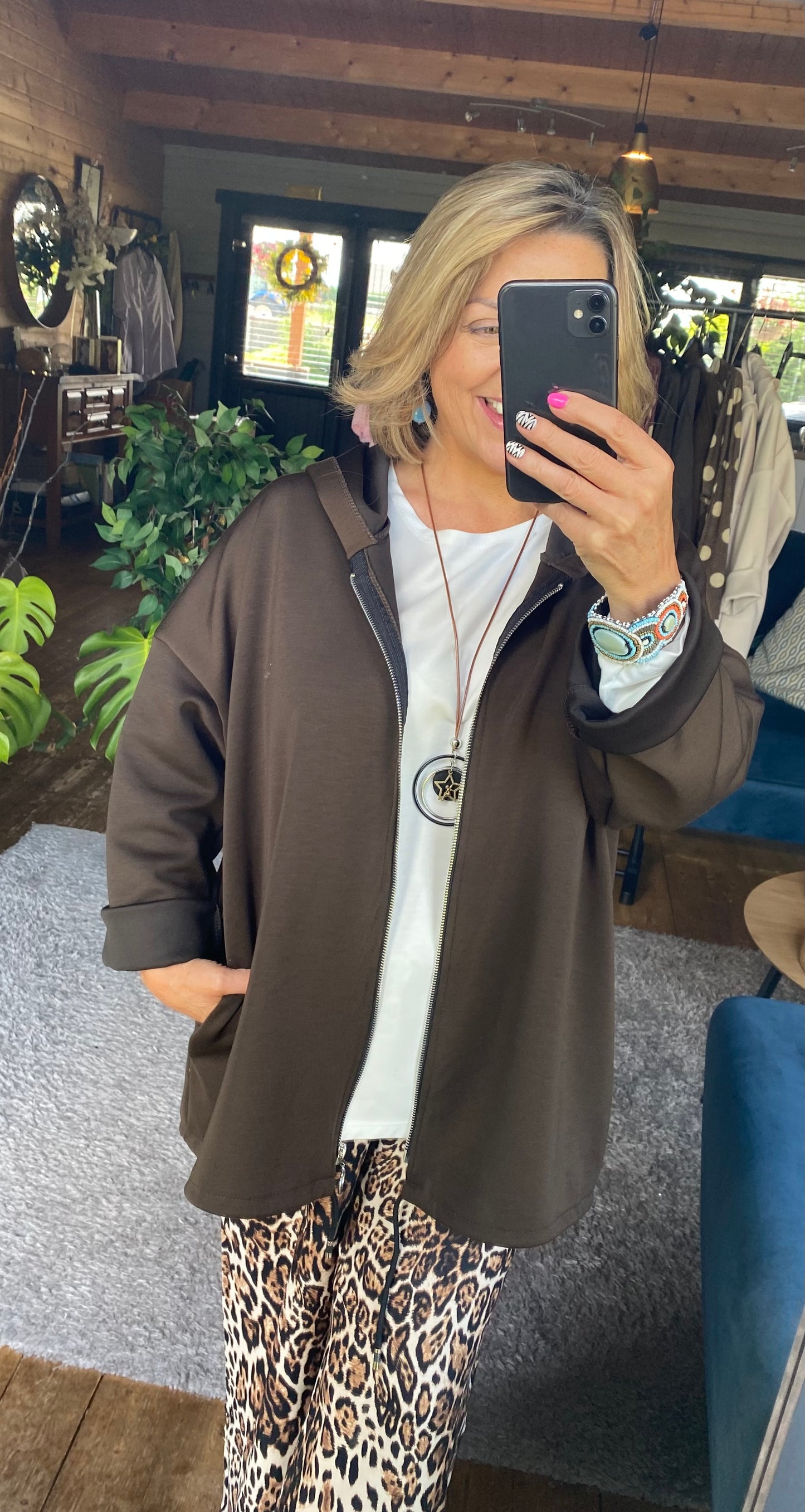 Zip up Soft Touch Hoodie with pockets