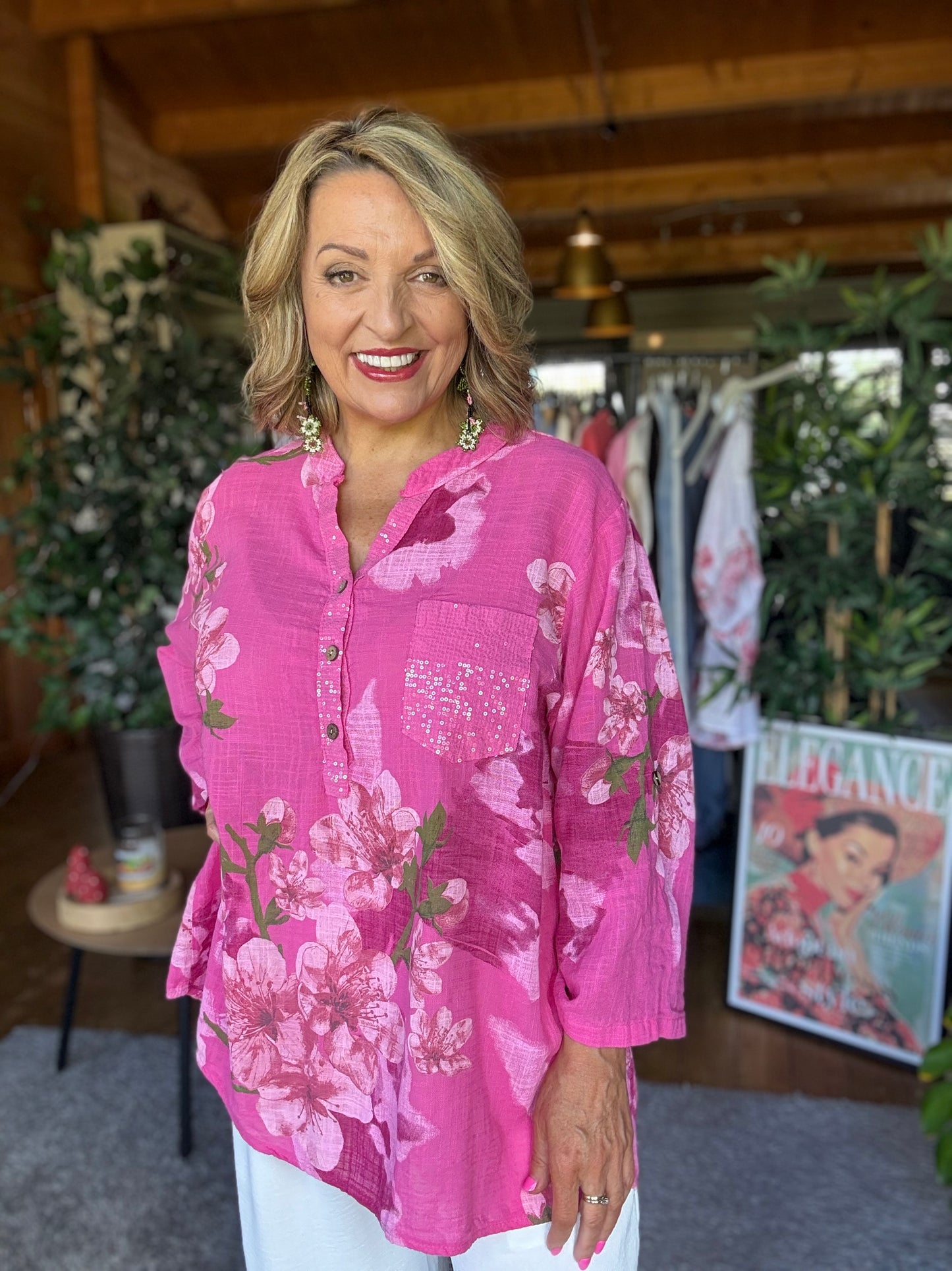Claire Daisy sequin pocket Blouse