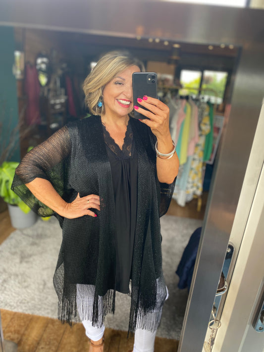 Lurex Kimono Kaftan  with Fridge Hem
