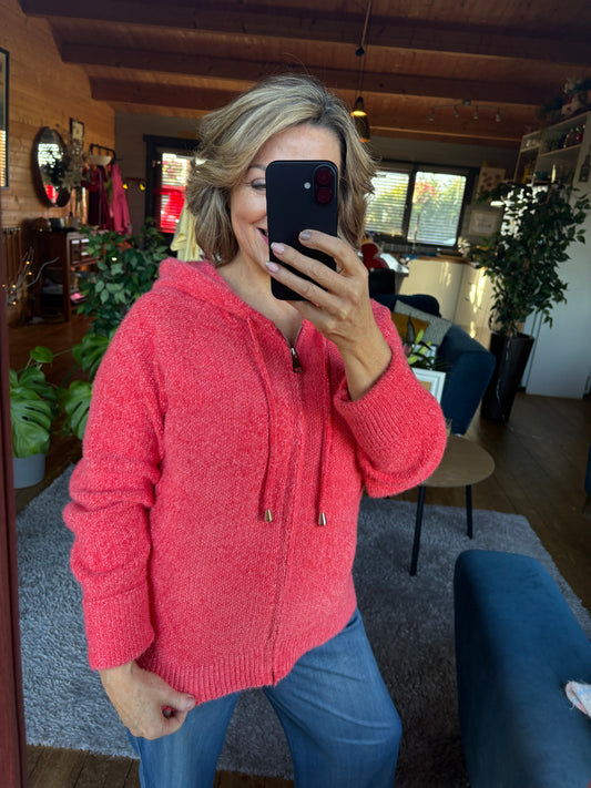 Sunset Coral Cosy Hoodie