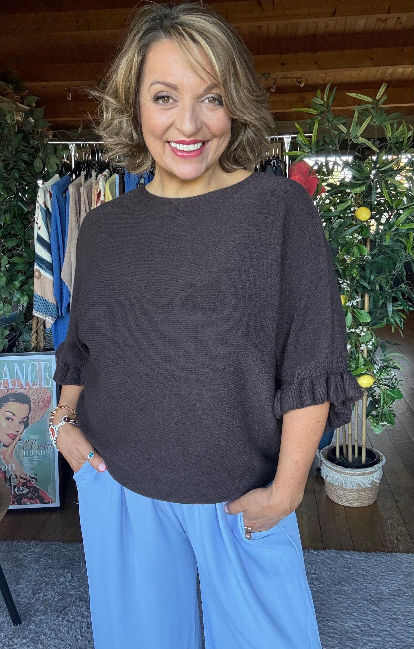 Rachel Ruffle Sleeve Top