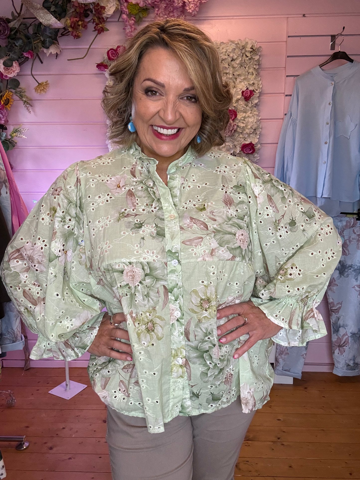 🌸Spring Bloom Embroidered Cotton Blouse