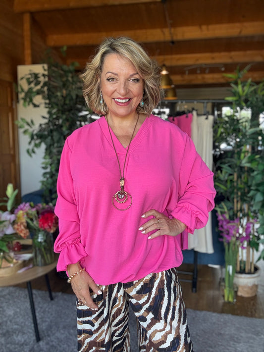 Zara Necklace Bubble Hem Top
