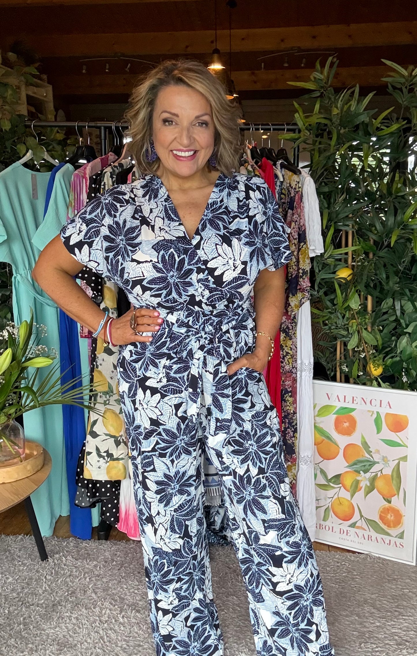 Tropical Print Jumpsuit