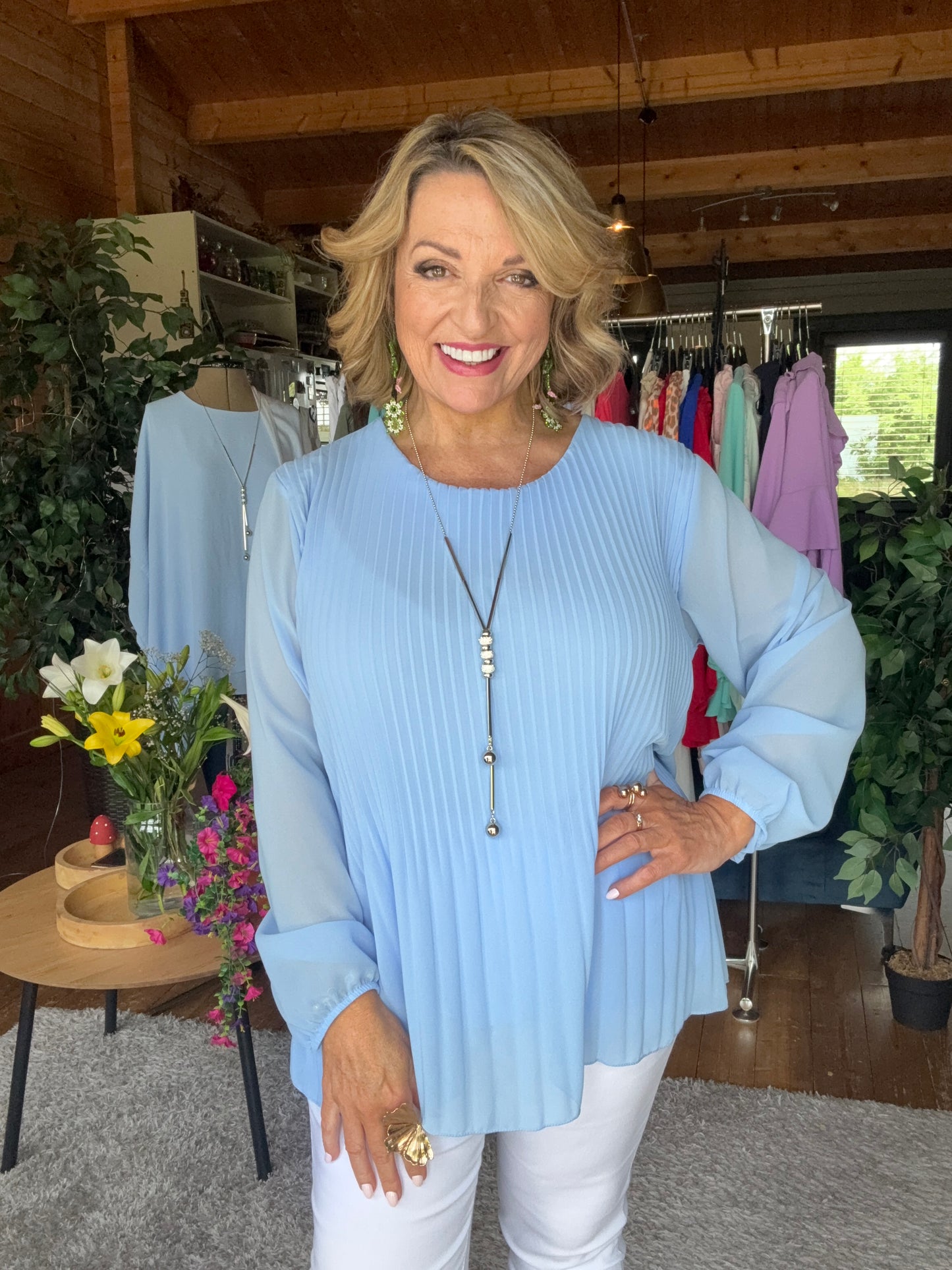Ellie Pleated Necklace Top