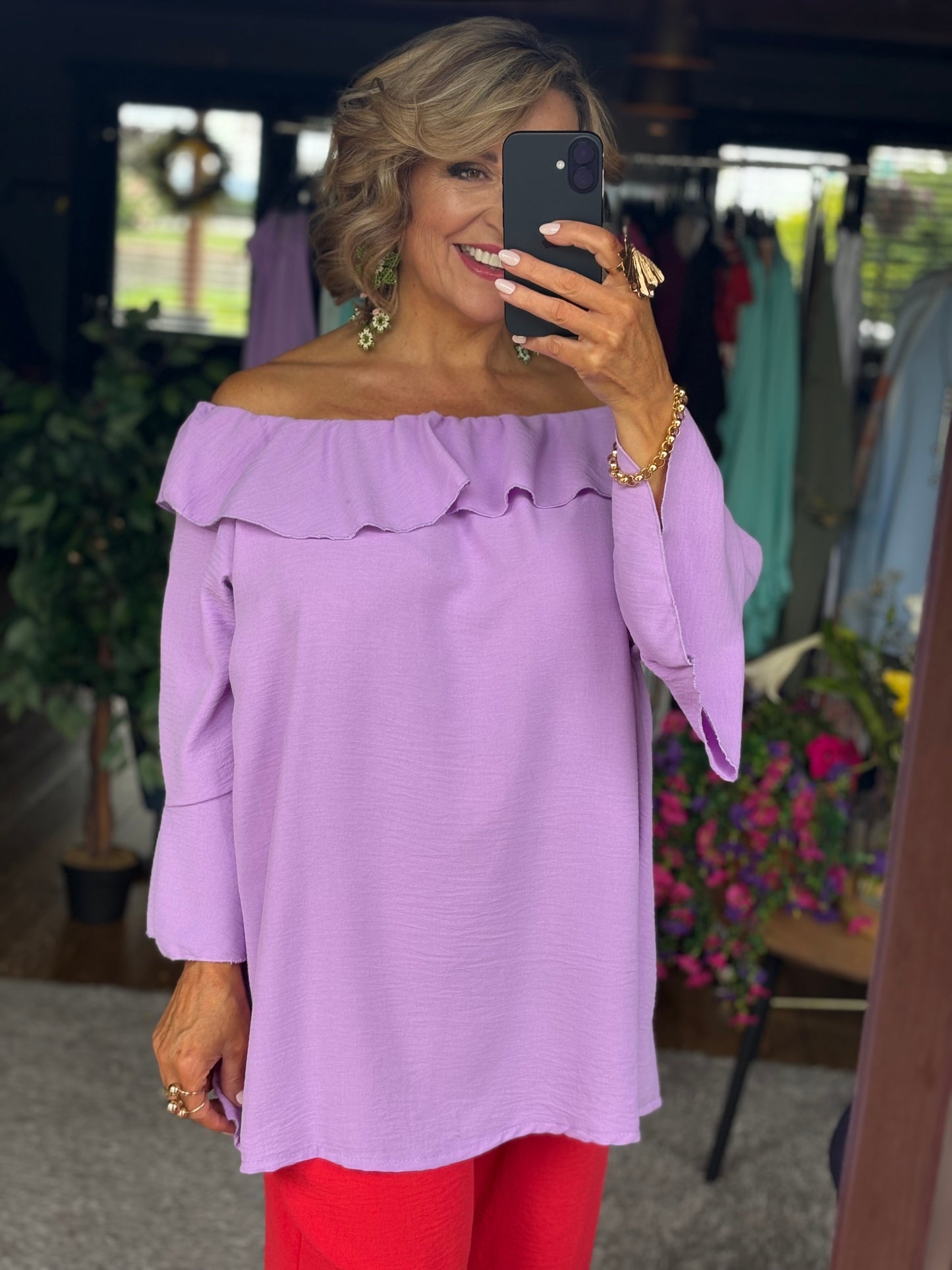 Larsa Lilac Bardot Top