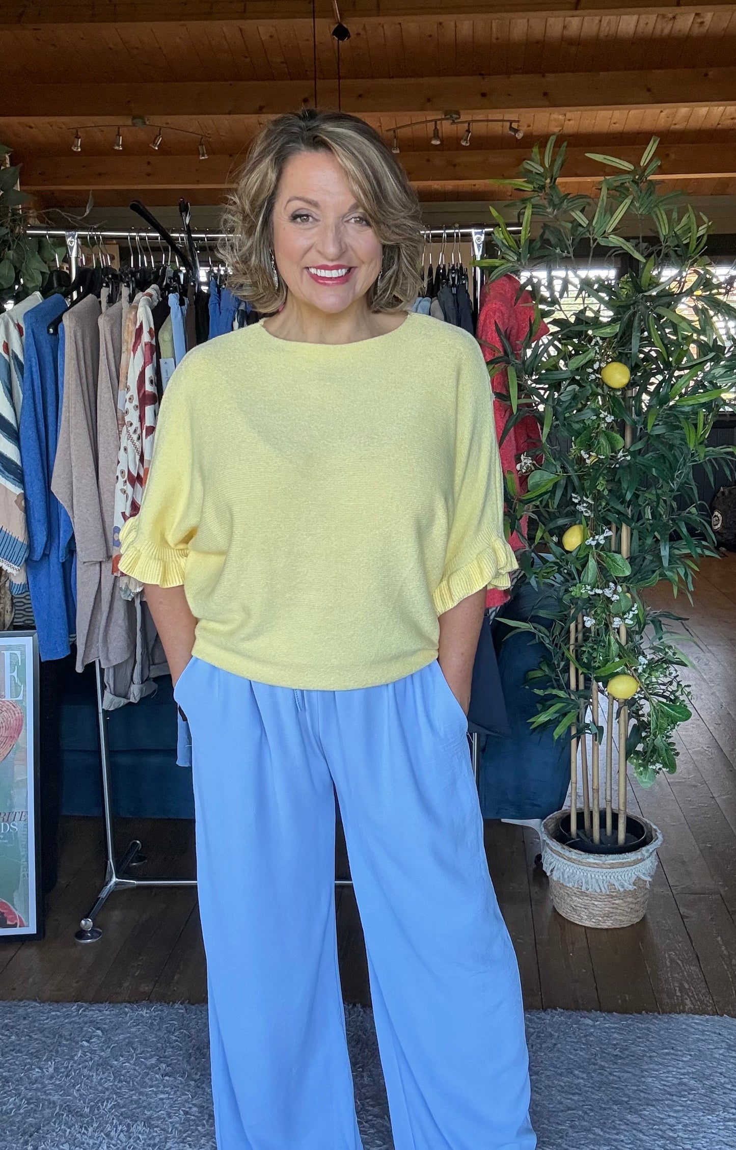 Cloud Blue Wide leg Trouser