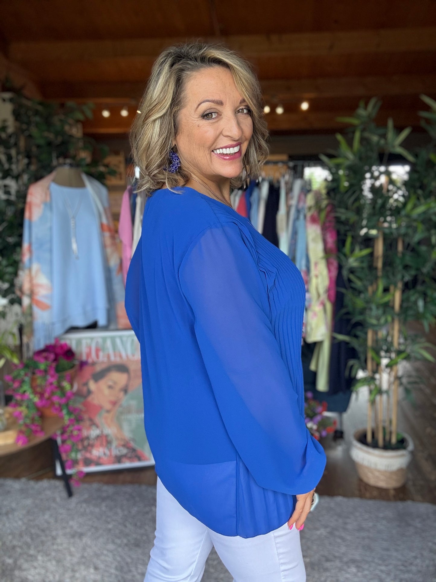 Ellie Pleated Necklace Top