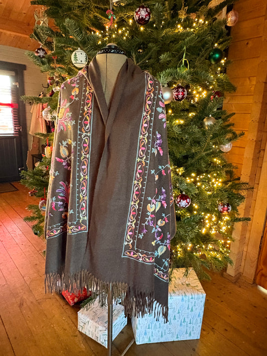 Soft Floral embroidered Wrap/Scarf