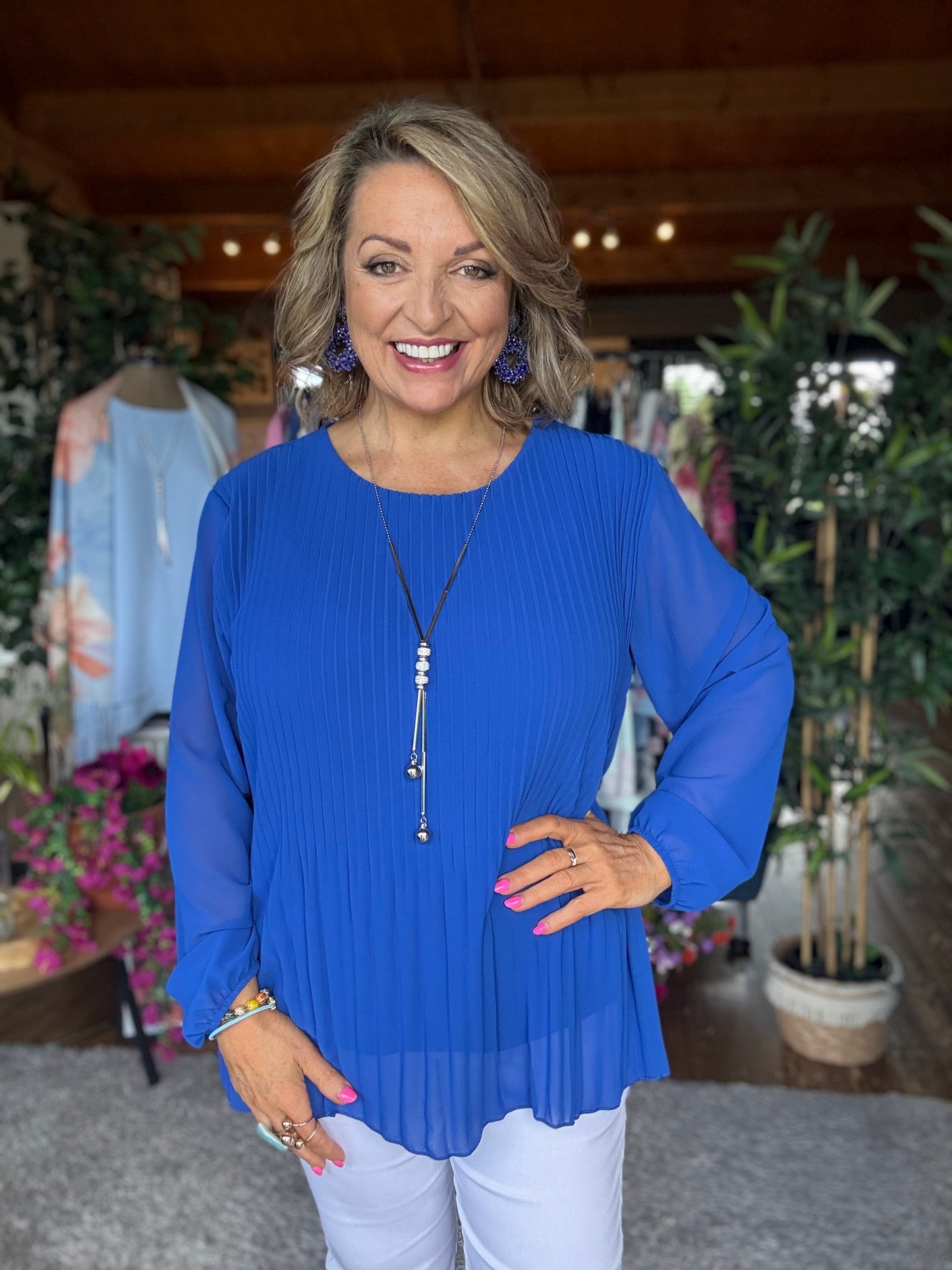 Ellie Pleated Necklace Top