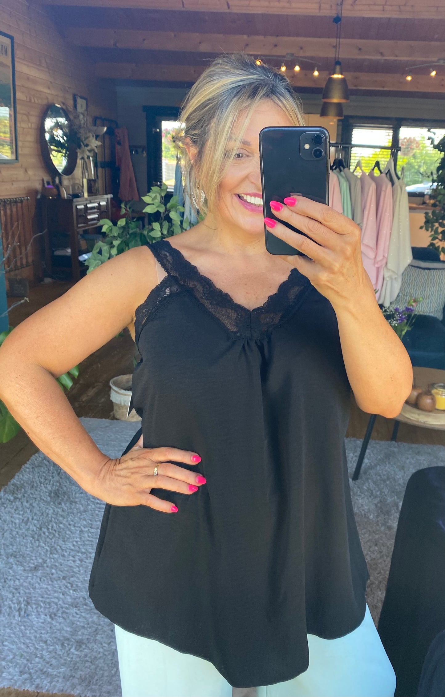 Lace Cami V-Neck Top