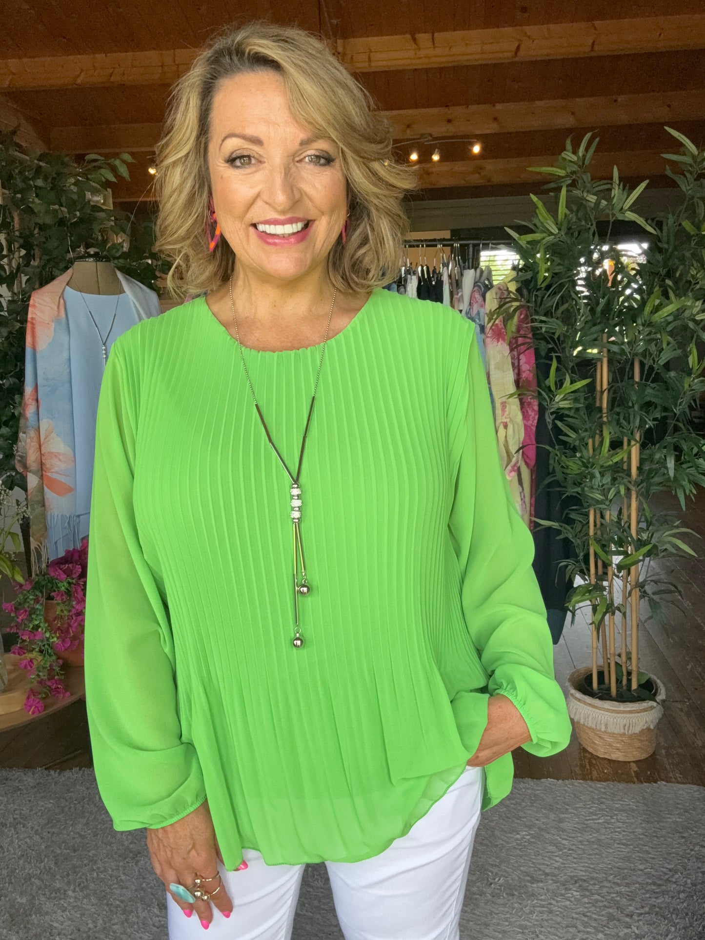 Ellie Pleated Necklace Top