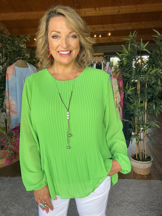 Ellie Pleated Necklace Top