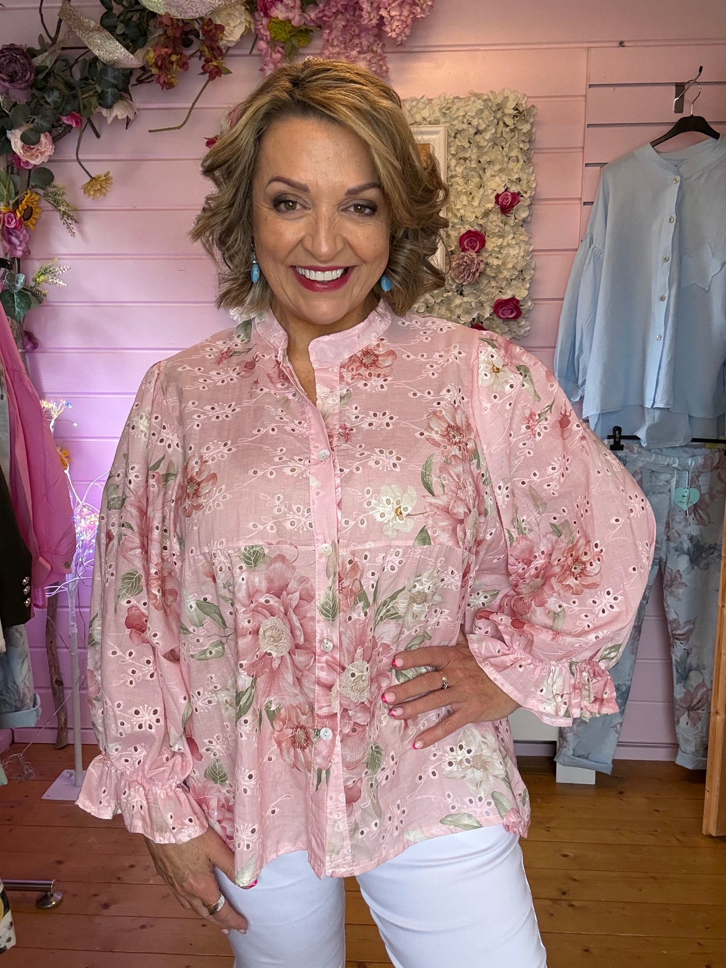 🌸Spring Bloom Embroidered Cotton Blouse