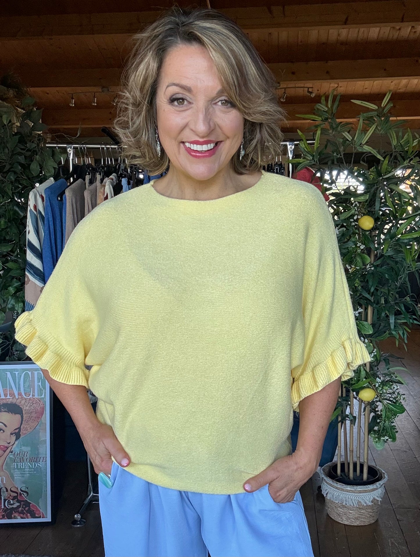 Rachel Ruffle Sleeve Top