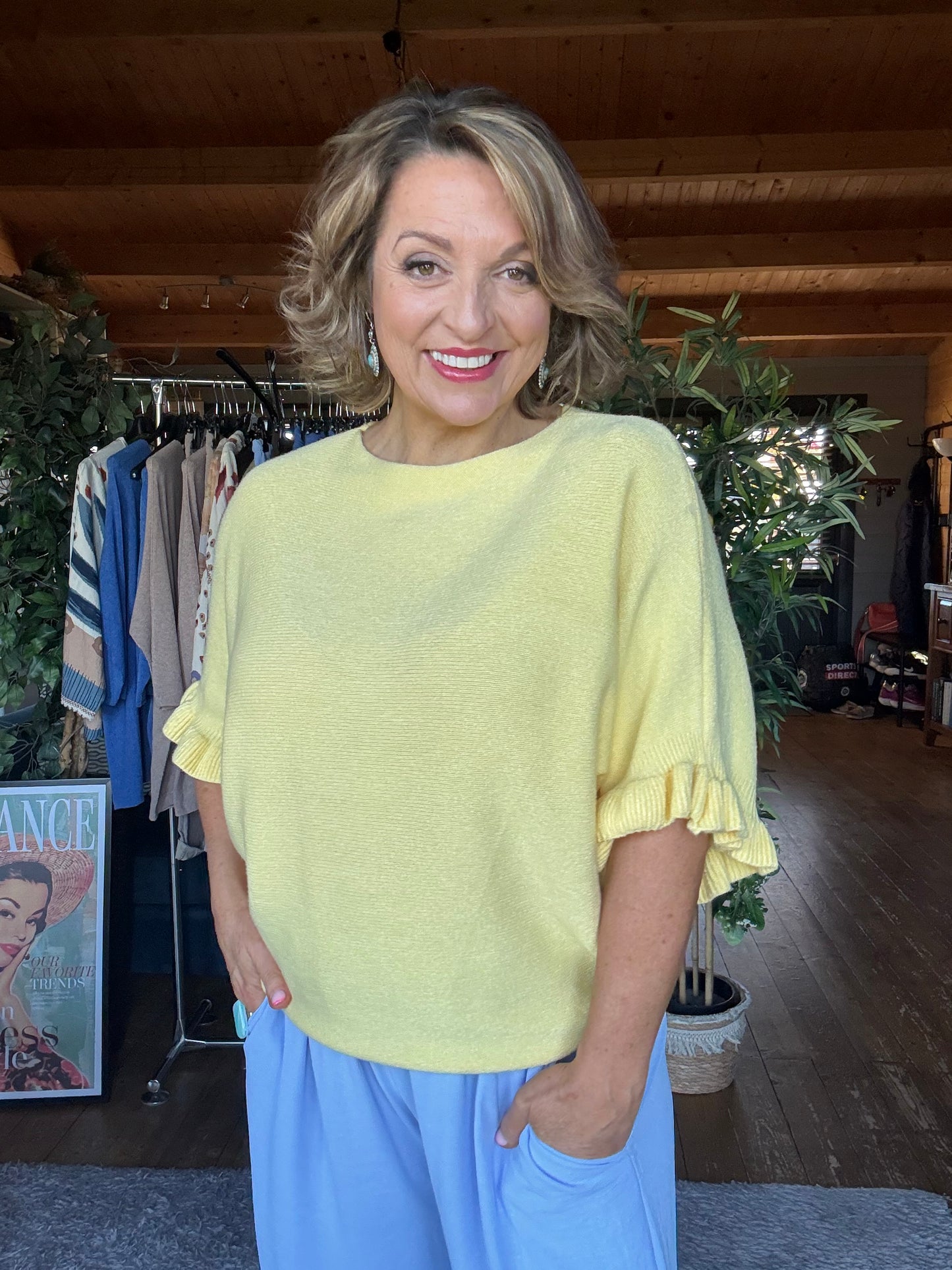 Rachel Ruffle Sleeve Top