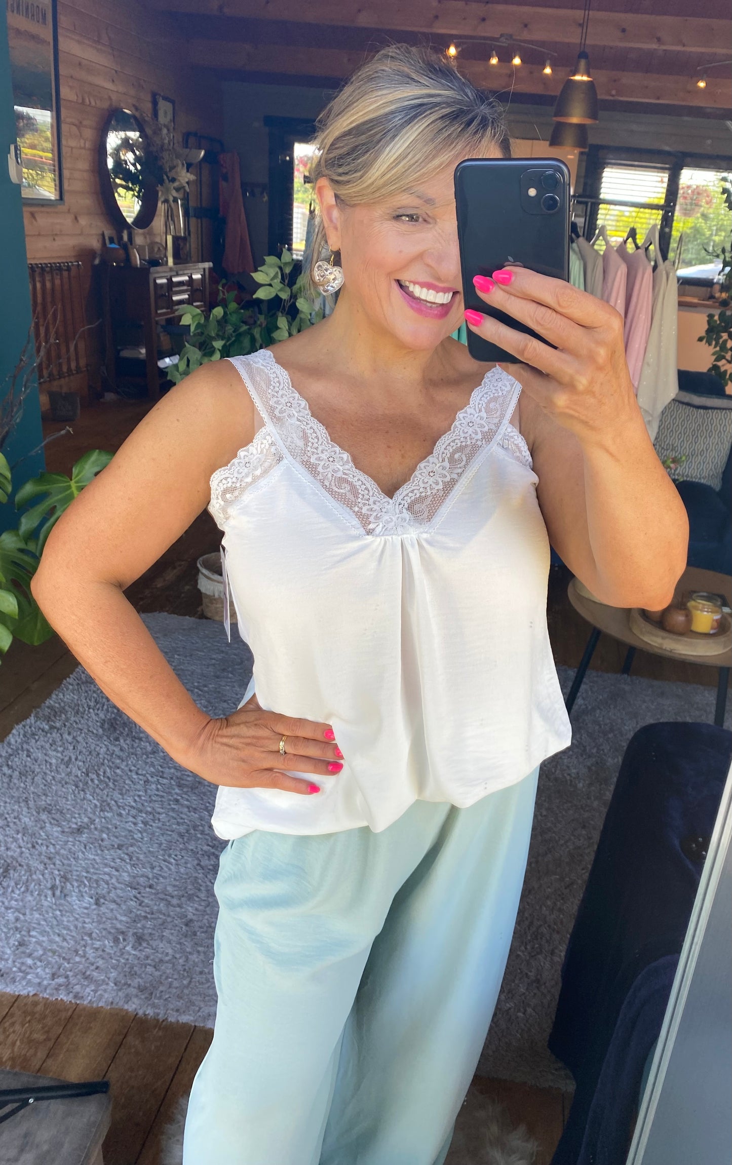 Lace Cami V-Neck Top