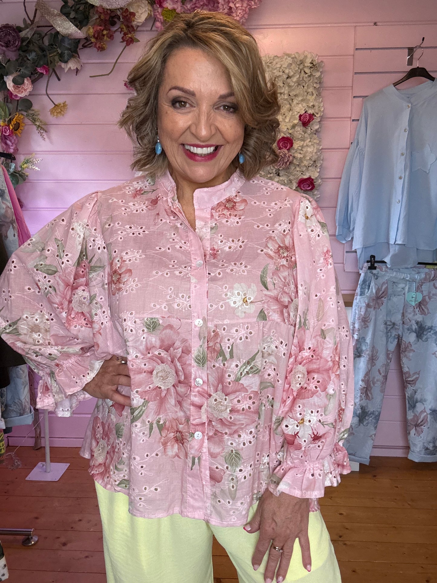 🌸Spring Bloom Embroidered Cotton Blouse